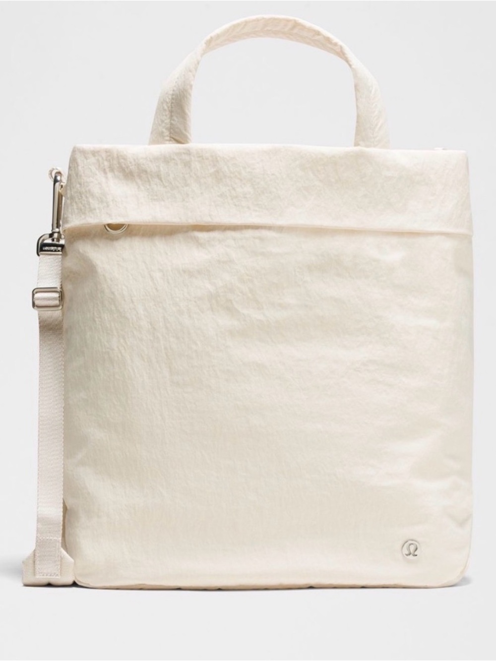 Lululemon NWT On My Level Tote Bag 20L Light Ivory / Silver Hardware